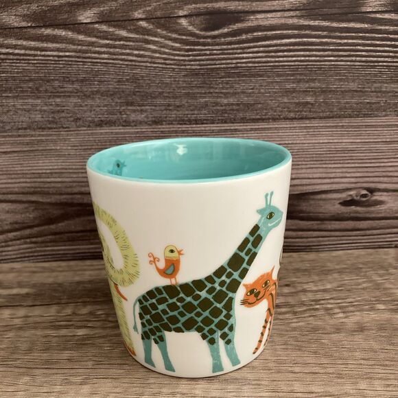 Starbucks 2008 Zoo Safari Animal Mug Bone China 8oz Tiger Elephant Giraffe - Picture 2 of 9